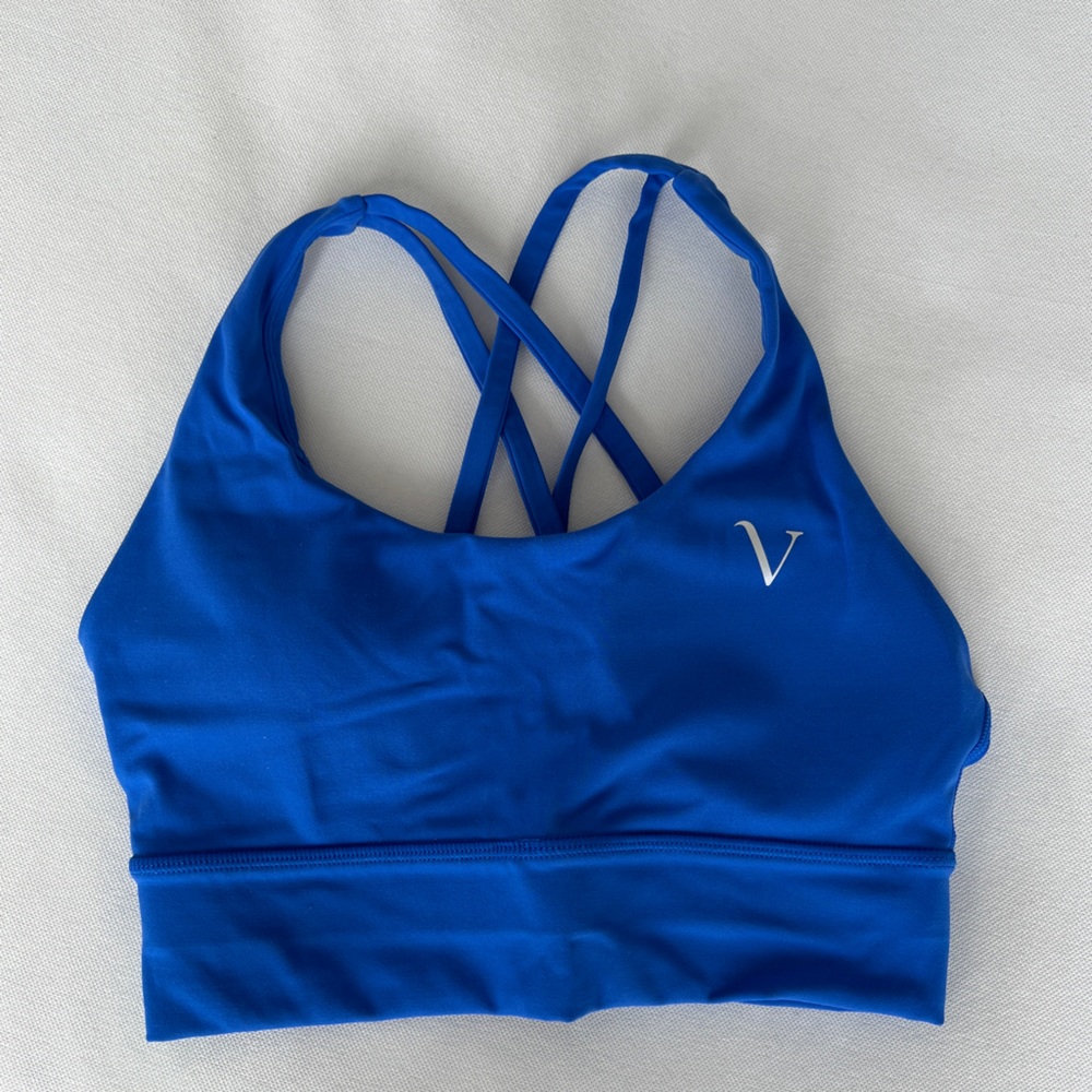 Blue Cross Back Vitae Apparel Sports Bra
